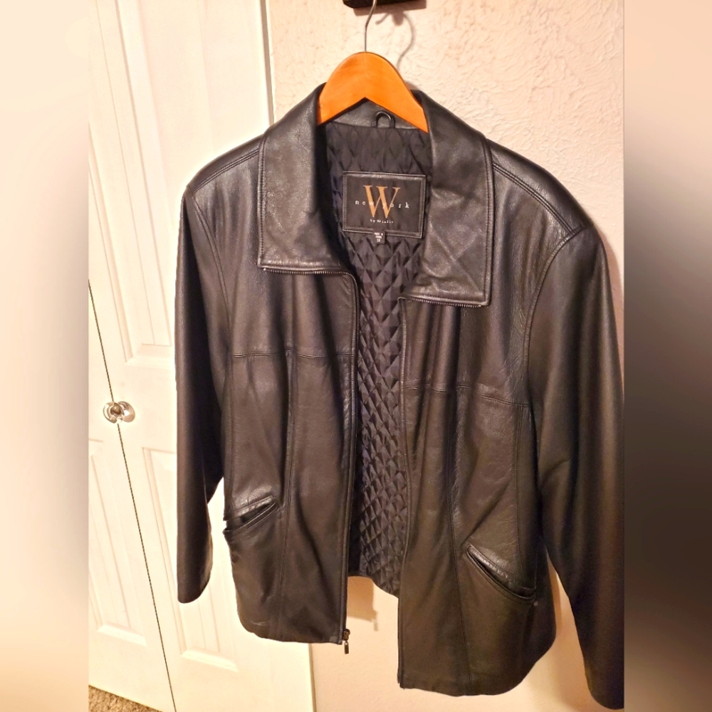 Womens plus size leather jacket